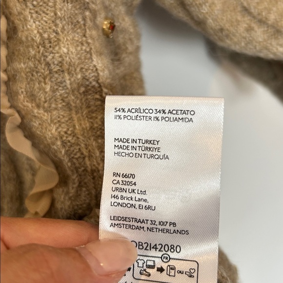 Maeve Beaded Ruffle Short Sleeve Cardigan NWT - Picture 9 of 10